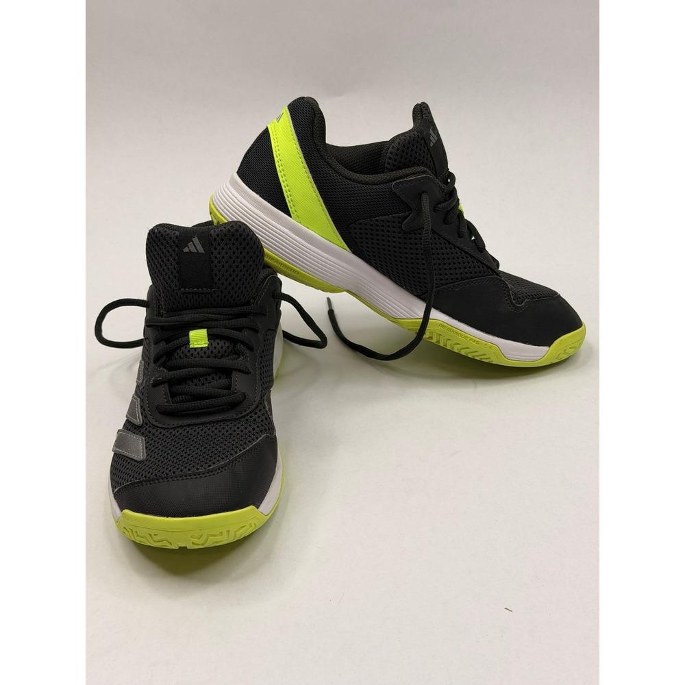 Adidas Courtflash Tennis Shoes Mens 6 Grey Neon Yellow JI2449‎ Athletic Sneakers